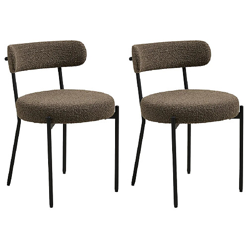 Lisa Design Ivanec - lot de 2 chaises - en tissu bouclette