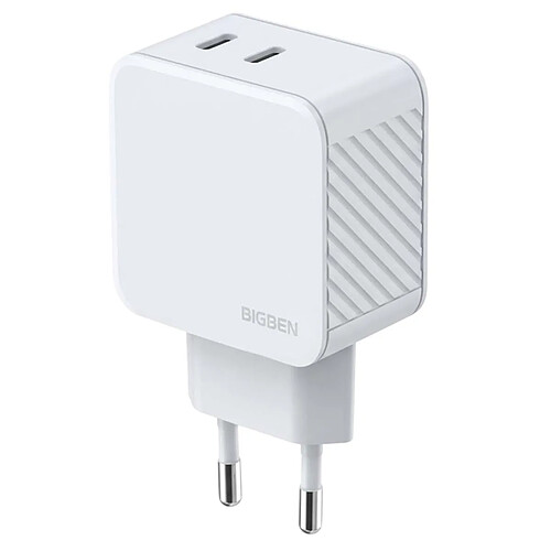 BigBen Connected Chargeur 45W 2x USB-C Power Delivery GaN Ultra Rapide Blanc