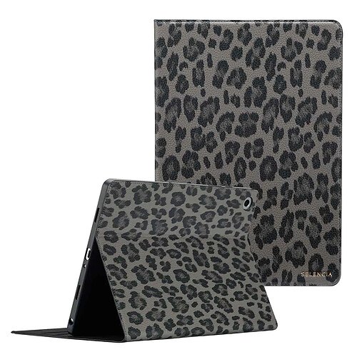 SELENCIA Coque tablette Sabi avec imprimé léopard Samsung Galaxy Tab A9 Plus - Midnight Black