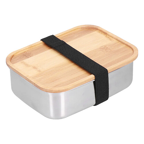 Autre Vue Boîte à lunch Bento en acier inoxydable 304, boîte à lunch sécurisée avec couvercle pour étudiants et travailleurs