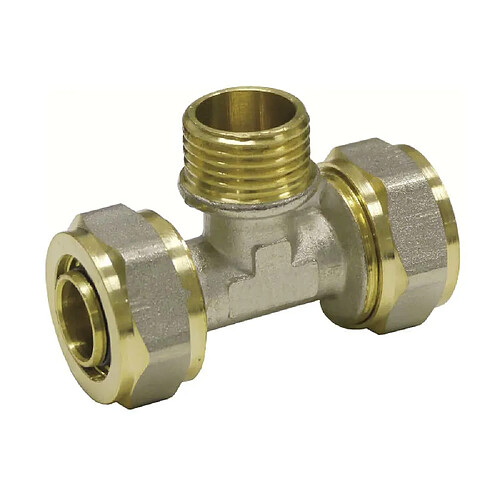 boni-shop Raccord T à Visser 16mm pour Tube Multicouche, 1/2" AG