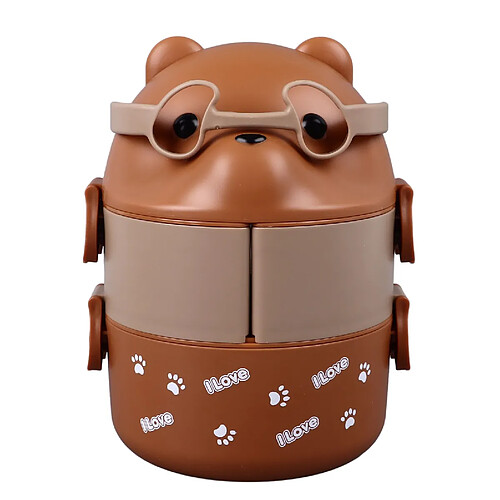 Autre Vue Boîte à déjeuner Bento portable, réutilisable et étanche, à 2 couches, pour lécole, le travail et le camping