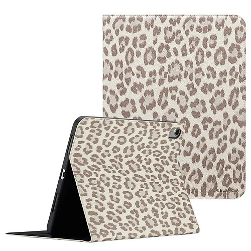Selencia Coque tablette Sabi avec imprimé léopard pour Apple iPad 11 (2025) 11 pouces A16 / iPad 10 (2022) 10.9 pouces - Soft Ivory
