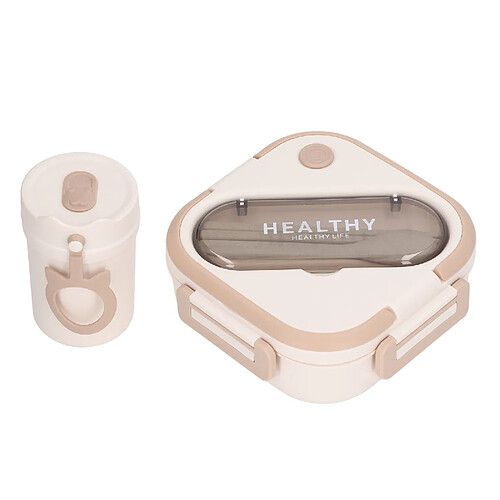 Autre Vue Boîte à lunch étanche Bento avec accessoires pour étudiants et travailleurs Abricot