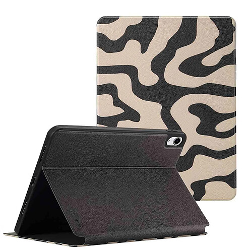 Selencia Coque tablette Vivid pour Apple iPad 11 (2025) 11 pouces A16 / iPad 10 (2022) 10.9 pouces - Art Wave Black