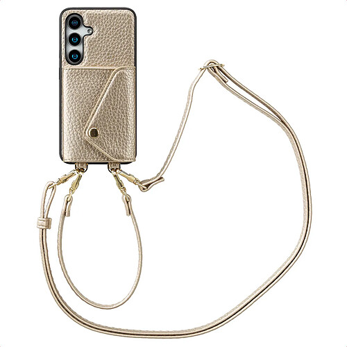 Selencia Coque de télephone Sera avec cordon et porte-cartes enveloppe pour Samsung Galaxy S25 / S24 - Champagne