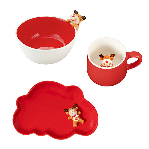 Medard De Noblat Miam Cerf - Lot de vaisselle 3 pièces pour enfant