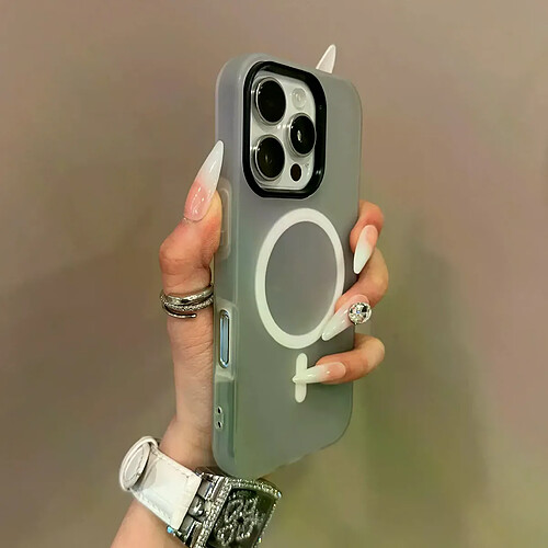 General Étui Magsafe 2 en 1 couleur bonbon de luxe pour For iphone 17, Charge magnétique sans fil, couverture souple transparente et mate~Black