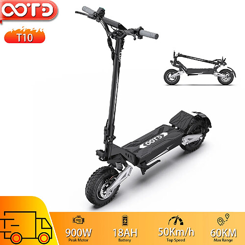 Trottinette électrique Pliable OOTD T10 11" 900W Moteur 18AH Portée Maximale 60Km Noir