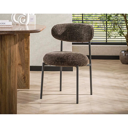 Lisa Design Adelia - lot de 2 chaises - pieds en métal - en tissu texturé
