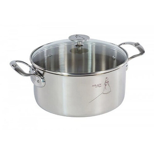 Faitout inox 28cm + couvercle - 3427.28 - Milady - DE BUYER