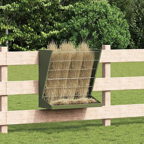 vidaXL Distributeur de Foin Vert olive 71 x 33 x 70 cm