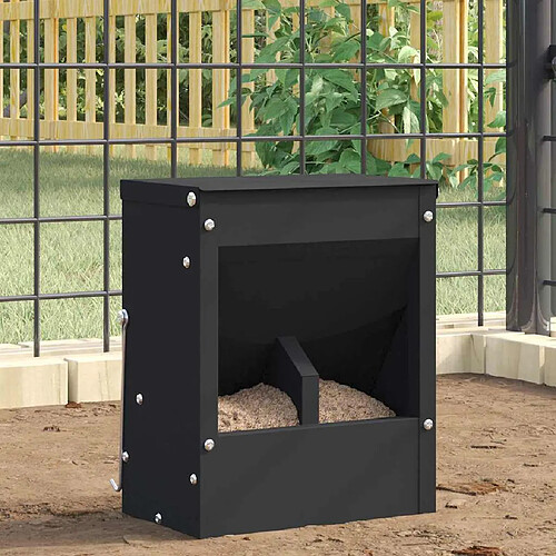 vidaXL Distributeur pour lapins Noir 20 x 12,5 x 25 cm