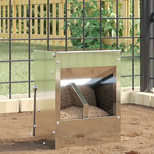 vidaXL Distributeur pour lapins Argent 20 x 12,5 x 25 cm