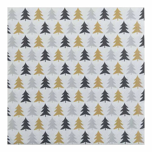 Homea Lot de 20 Serviettes en Papier Mini Sapins 33x33cm Multicolore