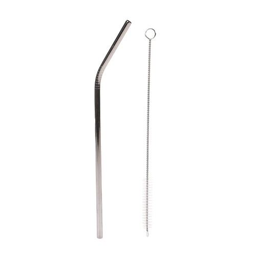 The Home Deco Factory Lot de 4 Pailles & Goupillon Cocktail 21cm Argent