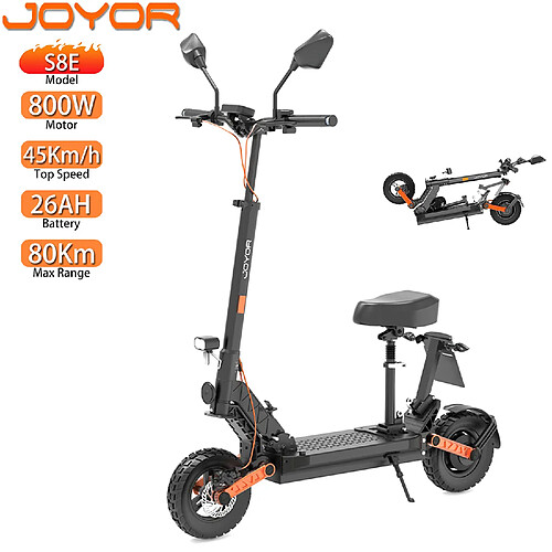 Trottinette électrique Pliable Joyor S8E Moteur 800W 26AH Portée Maximale 80Km
