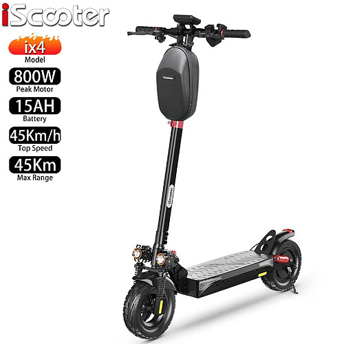 Trottinette électrique Pliable iScooter ix4 10" Moteur 800W 48V 15AH Max Autonomie 45km Noir