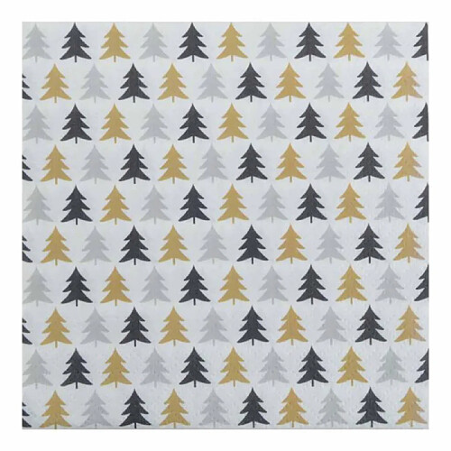 Paris Prix Lot de 20 Serviettes en Papier Mini Sapins 33x33cm Multicolore