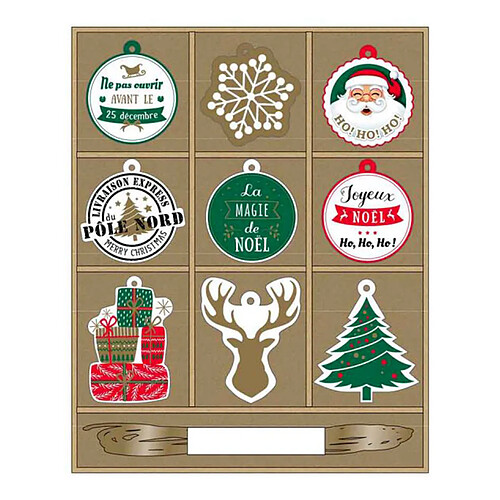Paris Prix Lot de 10 Étiquettes Cadeaux Noël 13cm Multicolore
