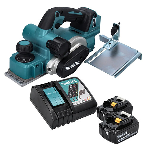 Makita DKP181RG Rabot sans fil 82mm 18V Brushless + 2x Batteries 6,0 Ah + Chargeur