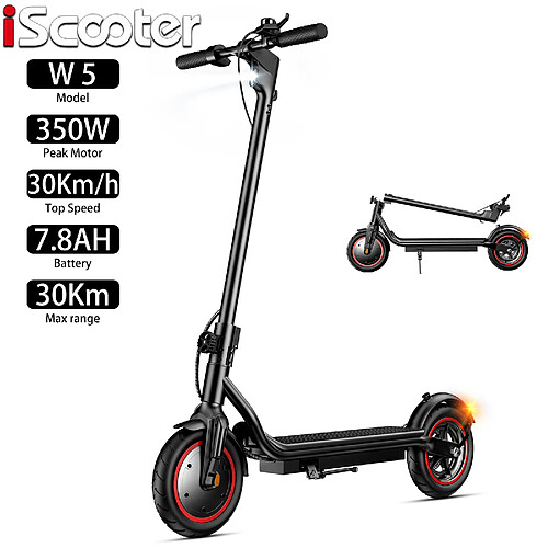 Trottinette électrique Pliable iScooter W5 Moteur 350W 7.8AH Max Autonomie 30Km Noir