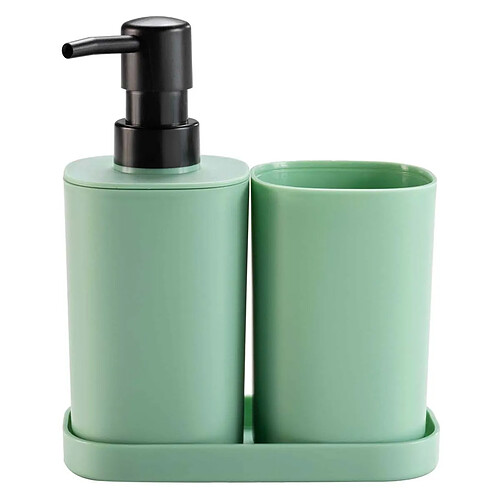 Douceur D'Interieur Set de 3 Accessoires Salle de Bain Vita 19cm Sauge