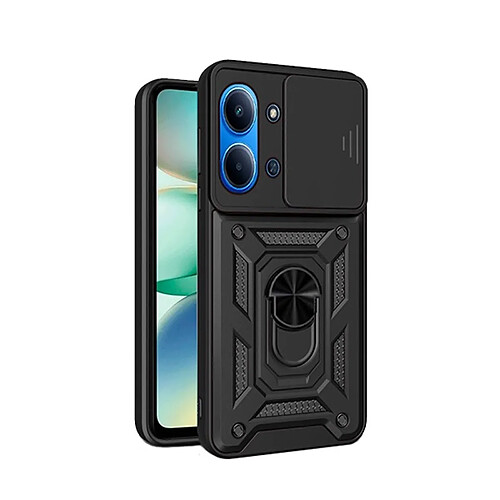Étui Anti-Impact Magnétique Pour Fenêtre Coulissante De Défenseur Militaire PHONECARE Pour Xiaomi Redmi 15C - Noir