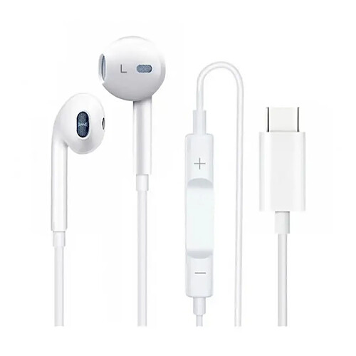 Écouteurs Casque USB-C PHONECARE Pour Apple iPhone 17 Pro - Blanc