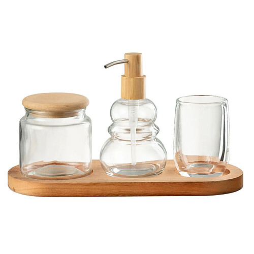 Paris Prix Lot de 4 Accessoires Salle de bain Pure 32cm Transparent