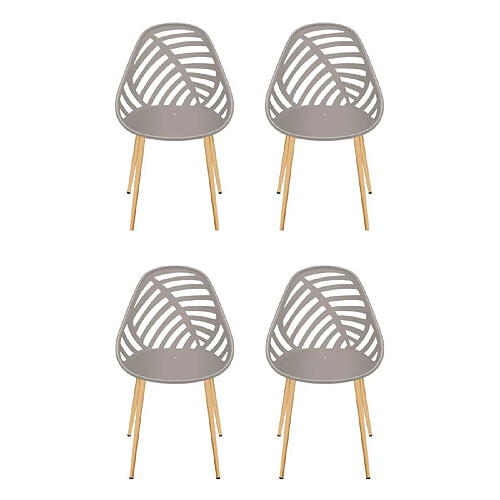 Paris prix lot de 4 chaises de jardin - Taupe