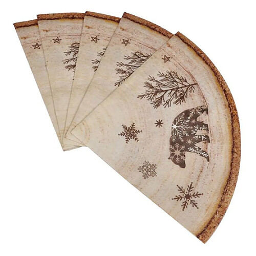 Paris Prix Lot de 12 Serviettes en Papier Animal 32cm Naturel