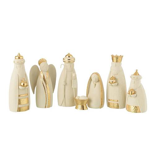 Paris Prix Crèche de Noël en Résine 7 Santons 22cm Or