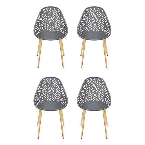 Paris prix lot de 4 chaises de jardin Lucena - Gris