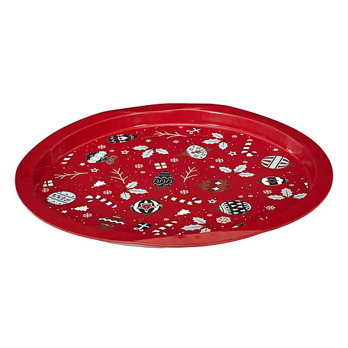 The Home Deco Factory Plateau de Service Noël Magique 32cm Rouge