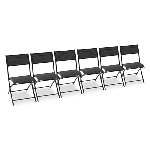 Paris prix lot de 6 chaises de jardin pliantes - gris anthracite