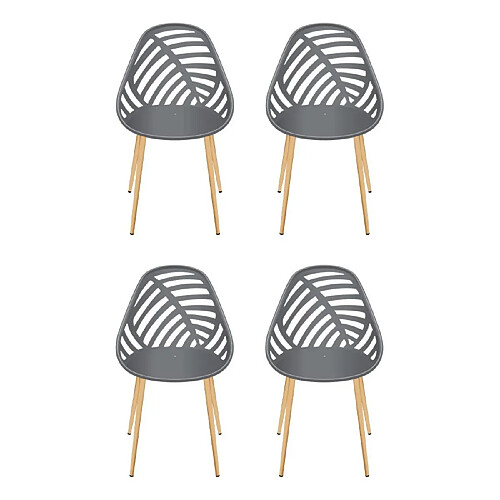 Paris prix Lot de 4 chaises de jardin Alameda - Gris
