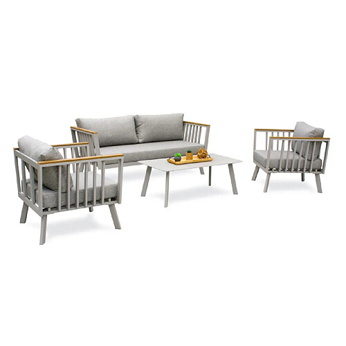 Paris prix Salon de jardin 5 places Napoli - Gris