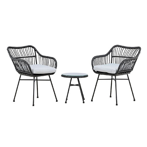 Paris prix Salon de jardin 2 places - Noir