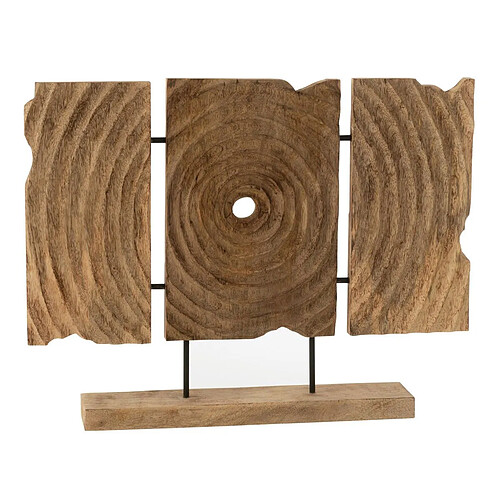 Paris Prix Triptyque Sculpté en Bois Manguier 65cm Naturel