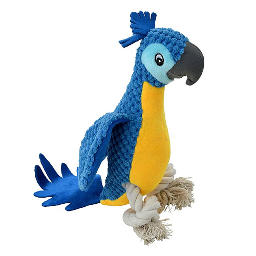 Paris Prix Jouet Peluche pour Chien Perroquet 33cm Bleu