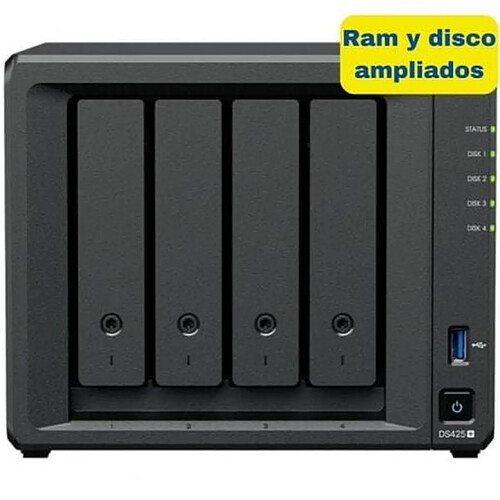 Stockage en Réseau NAS Synology DS425+/6G 16TB Noir Intel Celeron J4125