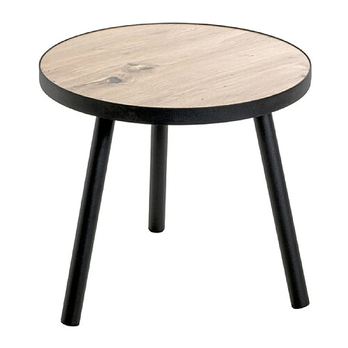 Paris prix Table d'appoint ronde - Chêne et noir