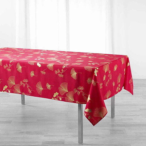 Douceur D'Interieur Nappe Imprimée Bloomy 150x240cm Rouge