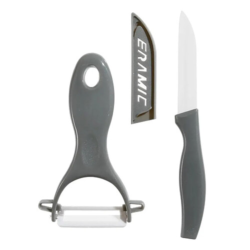 Five Simply Smart Couteau & Éplucheur Céramique Zirco 20cm Gris