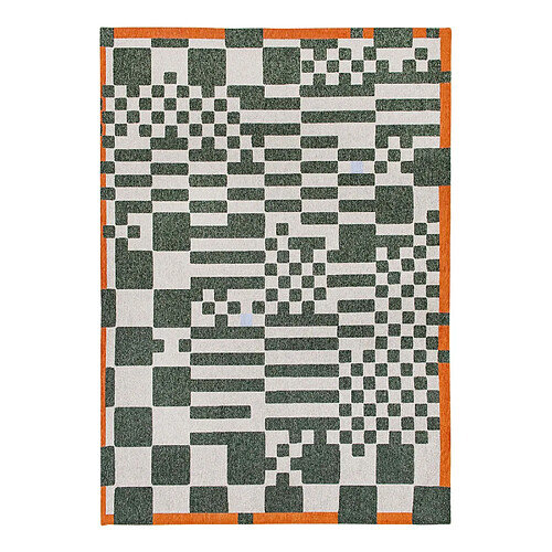 NOVATREND Tapis salon et chambre tissé plat GREEN OCEAN 240 x 340 cm