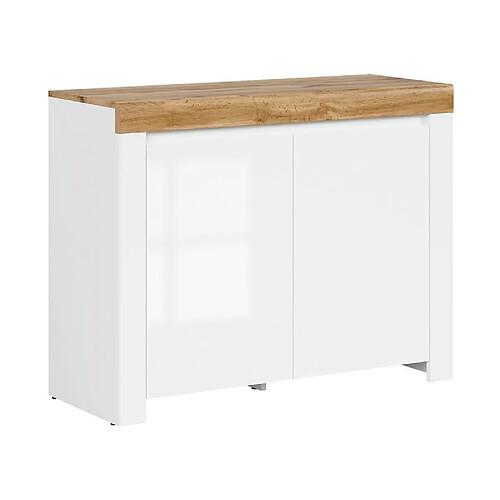 Pegane Commode 2 portes - Blanc chêne