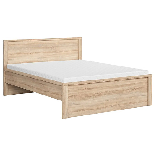 Pegane Lit adulte 160x200 + 2 Tiroirs de rangement sur roulettes coloris chêne Sonoma - Longueur 208 x Largeur 168 x Hauteur 50-100 cm
