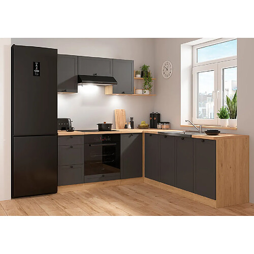 Pegane Cuisine complète d'angle - Graphite