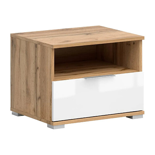 Pegane Table de chevet avec tiroir - Chêne